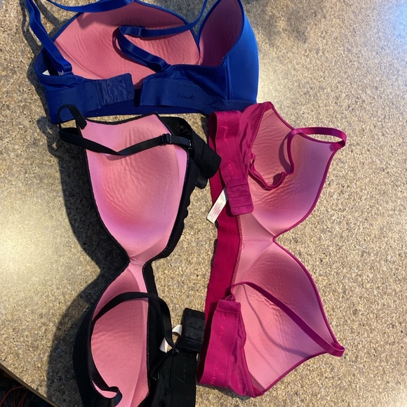 🔥Flash Sale🔥 3 Pink Victoria’s Secret Bras 36D Pink Blue and Black - Picture 12 of 17